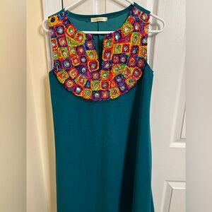 Green maternity mini dress
